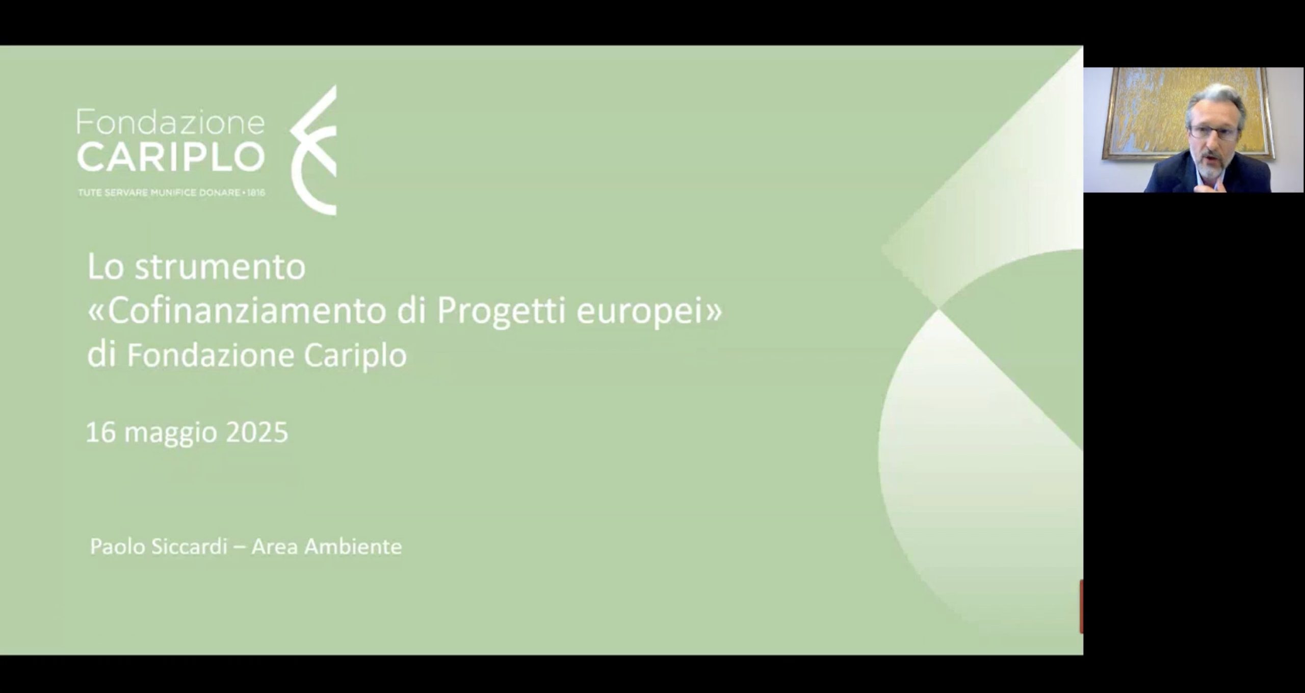 fondazione cariplo cofinanziamento progetti europei