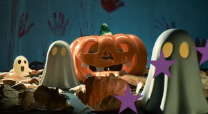 Zucche e fantasmi che rappresentano i mostri nella progettazione europea