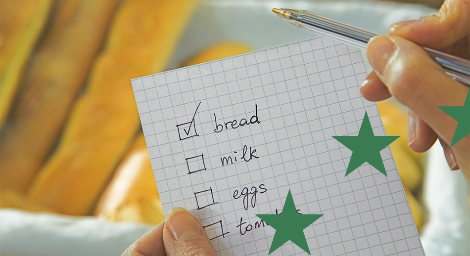 Immagine di una lista della spesa per rappresentare l'approccio top-down e bottom-up